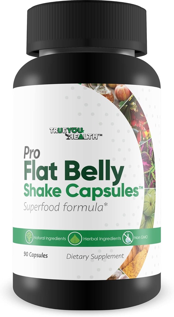 Pro Flat Belly Shake Capsules - Gut Cleanse to Help Reduce Bloating - Body Cleanse & Digestive Cleanse - Support Overall Health with Cleansing - Help Clear Waste & Toxins with Cleanse Supplements