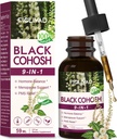 Μαύρο Cohosh σταγόνες, εκχύλισμα βοτάνων μείγμα για την ισορροπία ορμονών, εμμηνόπαυση υποστήριξη & PMS ανακούφιση. 2oz-(Apple άρωμα)