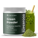 Super Greens Powder with Matcha for Digestive & Gut Health – 25 Βιολογικά Superfoods με Προβιοτικά, Πρεβιοτικά, Ένζυμα & Θαλάσσια Μος – Vegan Superfood Powder for Bloating & Regularity - 30 Services