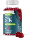 VITEEY Βιταμίνη D3 K2 Gummies - 1000 IU Βιταμίνη D3 και K2 100mcg - Υγεία των οστών και της καρδιάς για ενήλικες και εφήβους - Χορτοφαγικά, Χωρίς ζελατίνη, Χωρίς ΓΤΟ - Νόστιμο Μασώμενο D3K2 Βιταμίνες Φράουλα Γεύση Gummy