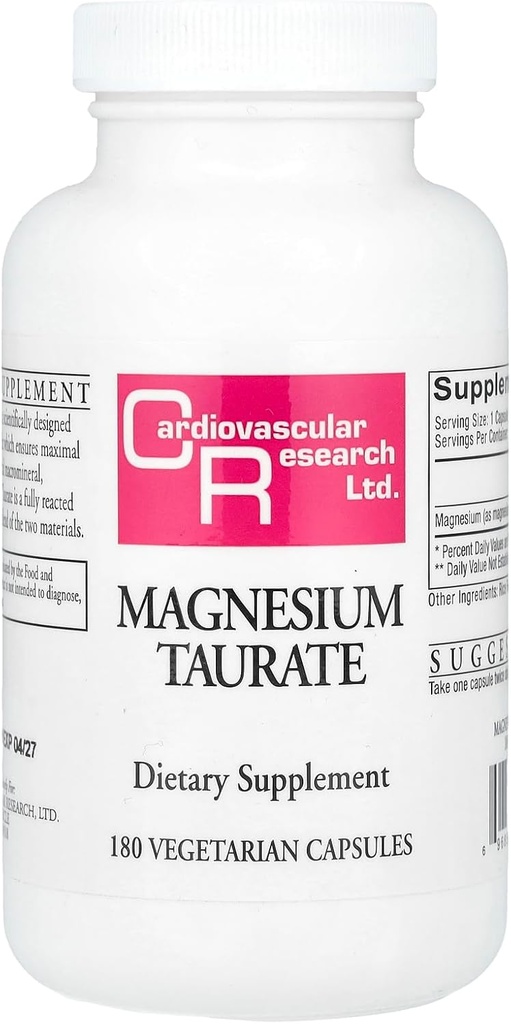 Cardiovascular Research Magnesium Taurate 125 mg, Creamy White, 180 Capsules (MAGT2)