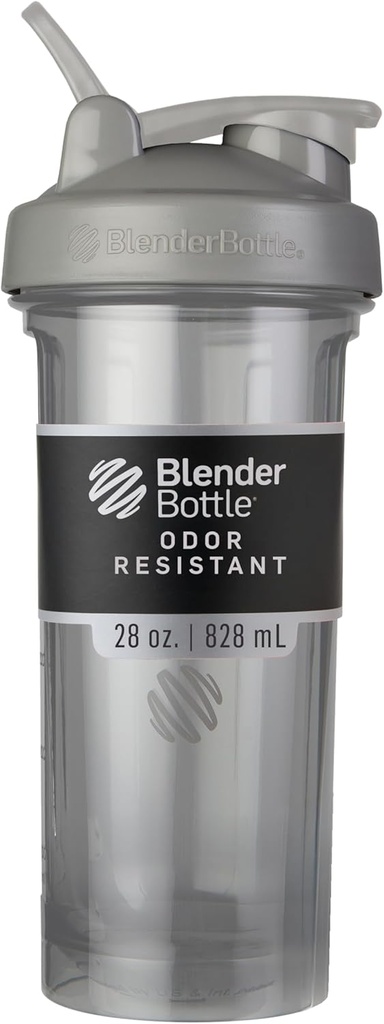 BlenderBottle Shaker Bottle Pro Series Perfect for Protein Shakes and Pre Workout, 28-Ounce, Smoke Grey