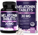 Μελατονίνη 30mg Tabletισκία για Ενήλικες (240 Tabletισκία) - Ταχεία Διάλυσης με 30mg Μελατονίνης Ανά Tabletισκίο - Χωρίς Γλουτένη, Μη ΓΤΟ, 100% Χορτοφαγικά, & Μεγάλη Γευσιγνωσία - Μεικτό Berry Flavor - Κατασκευασμένο στις ΗΠΑ