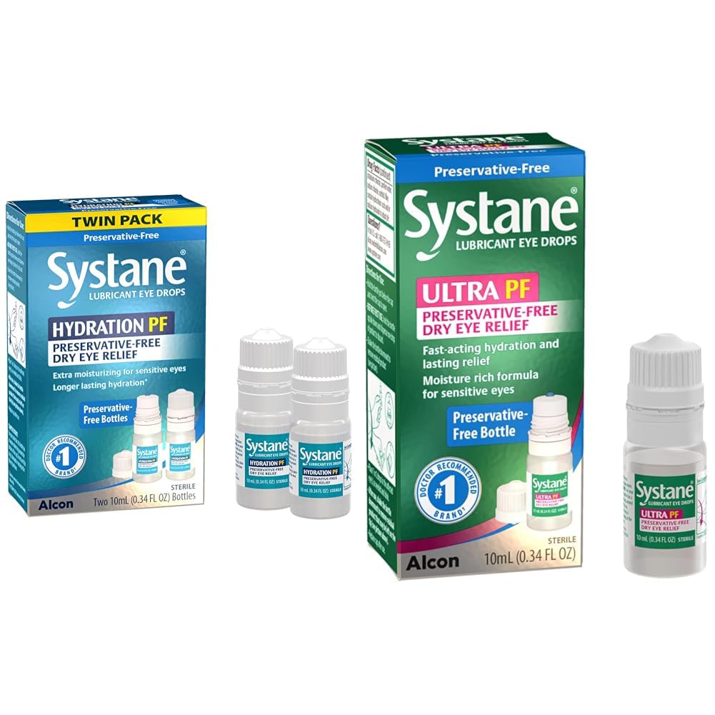 Systane Hydration Multi-Dose & Ultra PF Συντηρητικές-Δωρεάν Οφθαλμικές σταγόνες Twin Pack (2x10ml) & 10ml Bundle