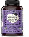 Gummys Elderberry - 60 Count Natural με ψευδάργυρο, βιταμίνη C, & Elderberry (Sambucas)