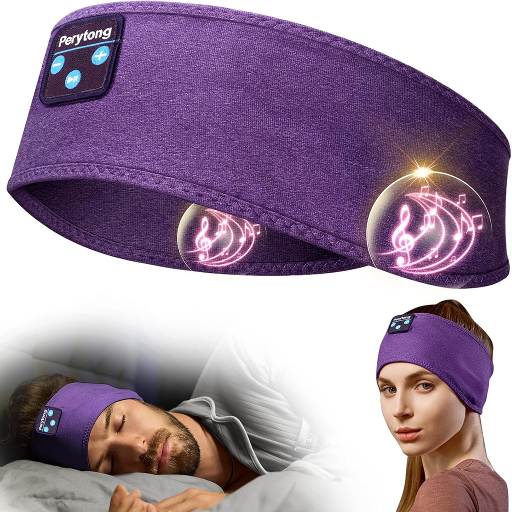 Perytong Sleep Headphones Bluetooth Headband - Yoga, Unisex, με Immersive Stereo Sound, 10 Ώρες Μπαταρία, comfy Headband Υλικό