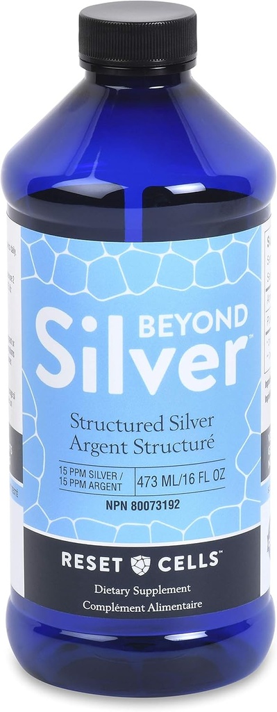 Πέρα Silver Structured Silver Solution - 15ppm - 16oz - Καθαρό Κολλοειδές Ασημένιο Υγρό για την Ανοσολογική Υποστήριξη - Αλκαλικό Ασημένιο Συμπλήρωμα Διατροφής Νερού