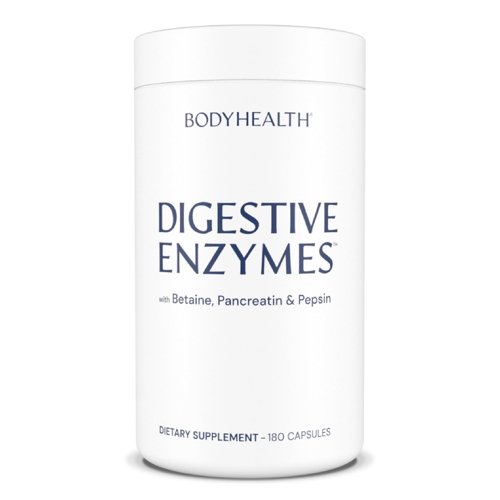 BodyHealth Digestive Enzymes Full Spectrum Digestive Support (180 caps), Betaine, Pepsin, Pancreatin BPP Φορτωμένο με ένζυμα και προβιοτικά, Ανακούφιση για το στομαχόπονο, Έγκαυμα, Αέριο, Δυσκοιλιότητα