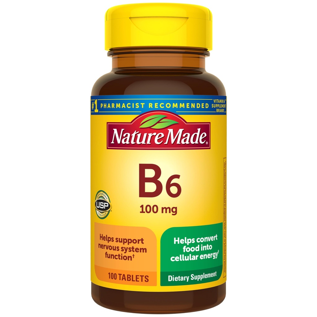 Nature Made Vitamin B6 100 mg δισκία, 100 Count for Metabolic Health