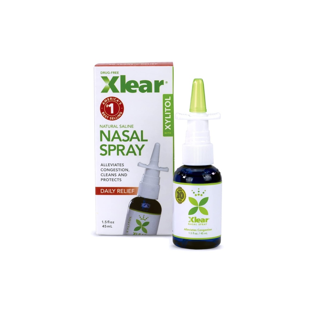 Xlear Natural Nasal Spray με ξυλιτόλη, 1,5 fl oz (πακέτο του 2)