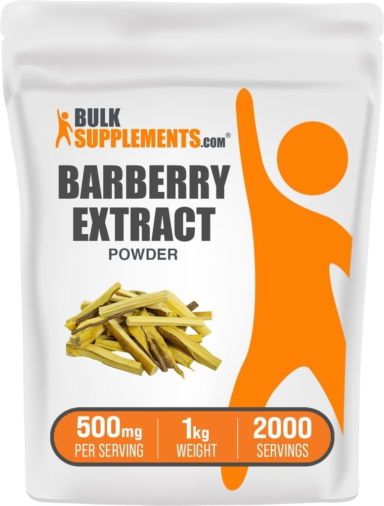 BulkSupplements.com Barberry Extract Powder - Barberry Sypplement, βοτανικό συμπλήρωμα - Vegan & Gluten Free, 500mg ανά σερβιρίσματος, 1kg (2,2 lbs) (Συσκευασία των 1)