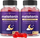 NutraChamps (Συσκευασία 2 Gummies μελατονίνης για ενήλικες, επιπλέον ενίσχυση Βιταμίνες Sleep Aid, 5mg ή 10mg Δόση, Vegan Φυσικό συμπλήρωμα γεύσης φράουλας για καλύτερο ύπνο, 120 Gummies