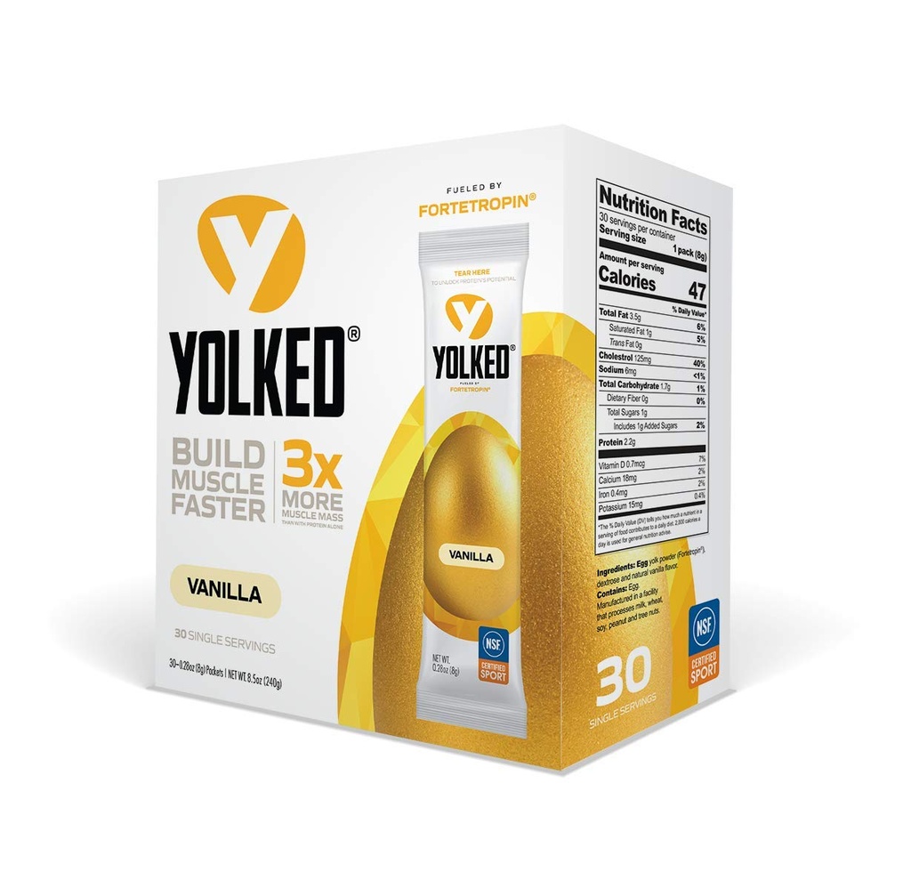 YOLKED - NSF-πιστοποιημένο συμπλήρωμα οικοδόμησης μυών - Βοήθεια για την αύξηση των μυών Lean, τη μείωση της απώλειας μυών, και τη βελτίωση της αποκατάστασης με Fortepropin, 30 υπηρεσίες