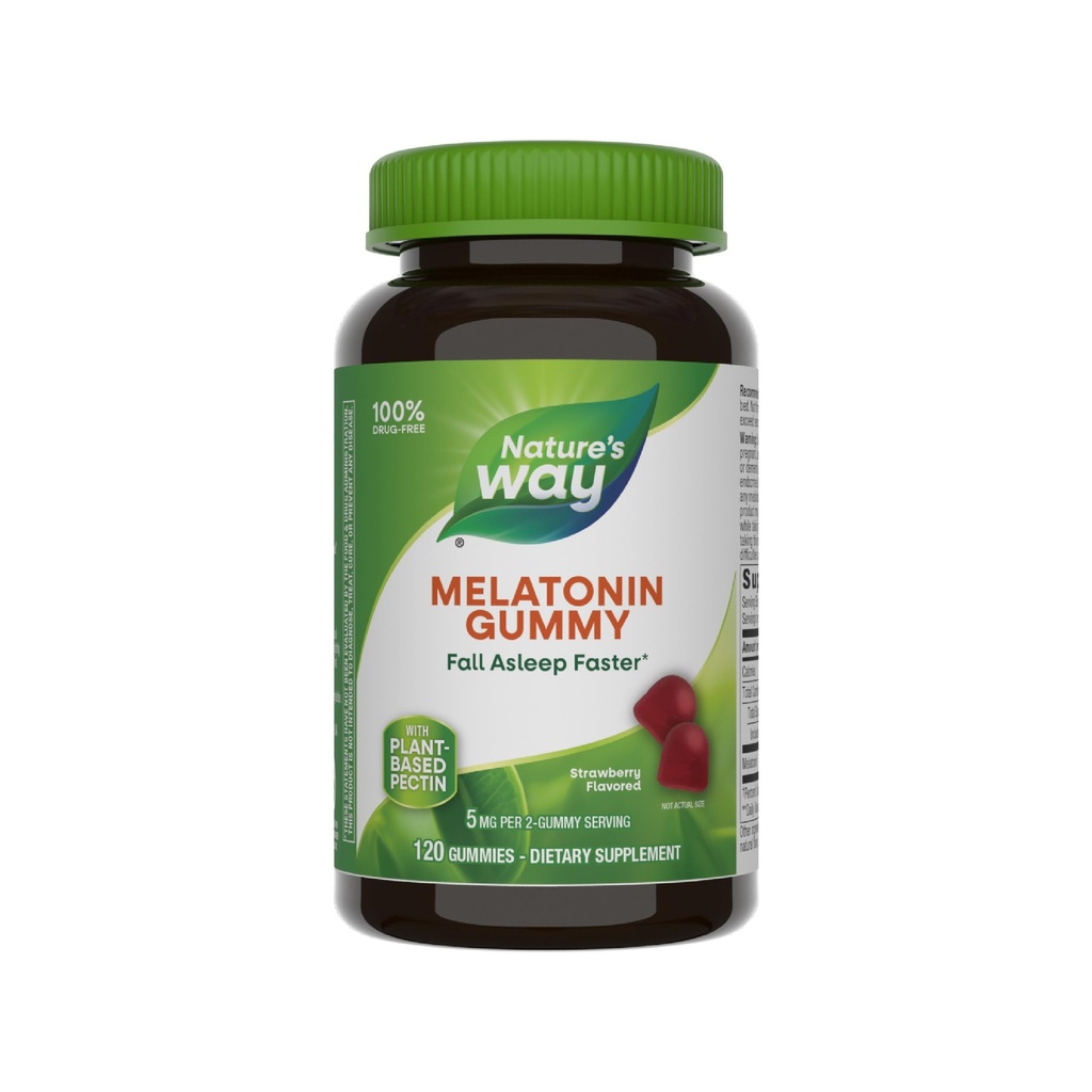 Τρόπος της φύσης Ενήλικας Μελατονίνης Gummies, Υποστηρίζει τον Ξεκούραστο Ύπνο *, Πτώση Κοιμούνται Πιο γρήγορα *, Φράουλα Γεύση, 5 mg Μελατονίνη Gummies ανά 2-Gummy Service, 120 Count