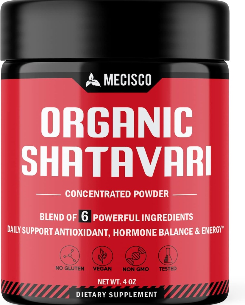 6in1 Shatavari Powder Organic - Αναμειγνύεται με Shatavari Root, Bacopa Monnieri, Ashwagandha Root, Vitex Berry, Fenugreek & Black Pepper - Υποστηρίζει την αναζωογόνηση, προωθεί την ενέργεια & τη ζωτικότητα - 4 Oz