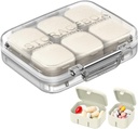 Pill Organizer SOFISO 4/6 Grid Free Assembly Travel Medicine Organizer 10 Day Pill Organizer Φορητό κουτί χάπι Αδιάβροχη θήκη χάπι Καθημερινή περίπτωση φαρμακευτικής αγωγής για βιταμίνες, ιχθυέλαια, συμπληρώματα