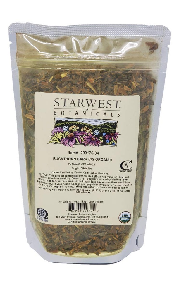 Organic Buckthorn Bark C/S