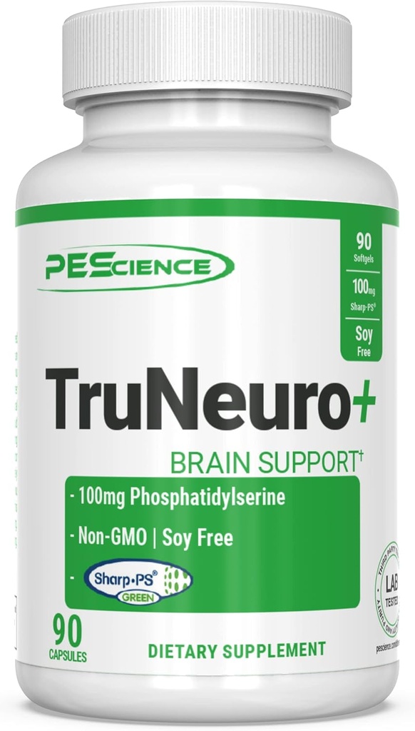 PEScience TruNeuro, Phosphatidylserine Brain Booster Nootropic, 100mg, 90 Capsules