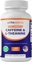 Vitamatic L- Theanine 200mg με καφεΐνη 100mg – 120 χορτοφαγικά δισκία Nootropic Supplement for Focused Energy & Mental Clarity