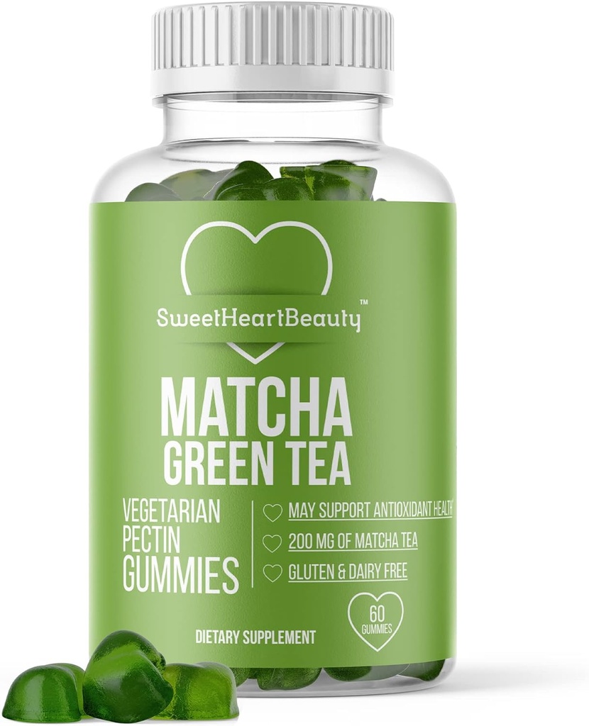 Matcha Πράσινο Τσάι εκχύλισμα Gummy Βιταμίνη με Πράσινο Τσάι Extract από την γλυκιά ομορφιά. Matcha Energy Gummies (στα Αγγλικά). Πράσινο τσάι Detox και Cleanse. Vegan Friendly, Gluten-free και μη-GMO. 1 μήνα προσφοράς.