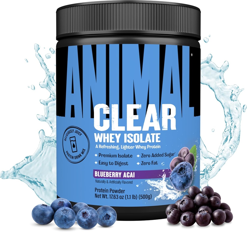 Clear Whey Isolate Protein Powder - Easy to Digest and Mix, 5g BCAA, Deliciously Juicy, Refreshing ανά πάσα στιγμή Ποτό για άνδρες και γυναίκες, Blueberry Acai 125g (5 υπηρεσίες)