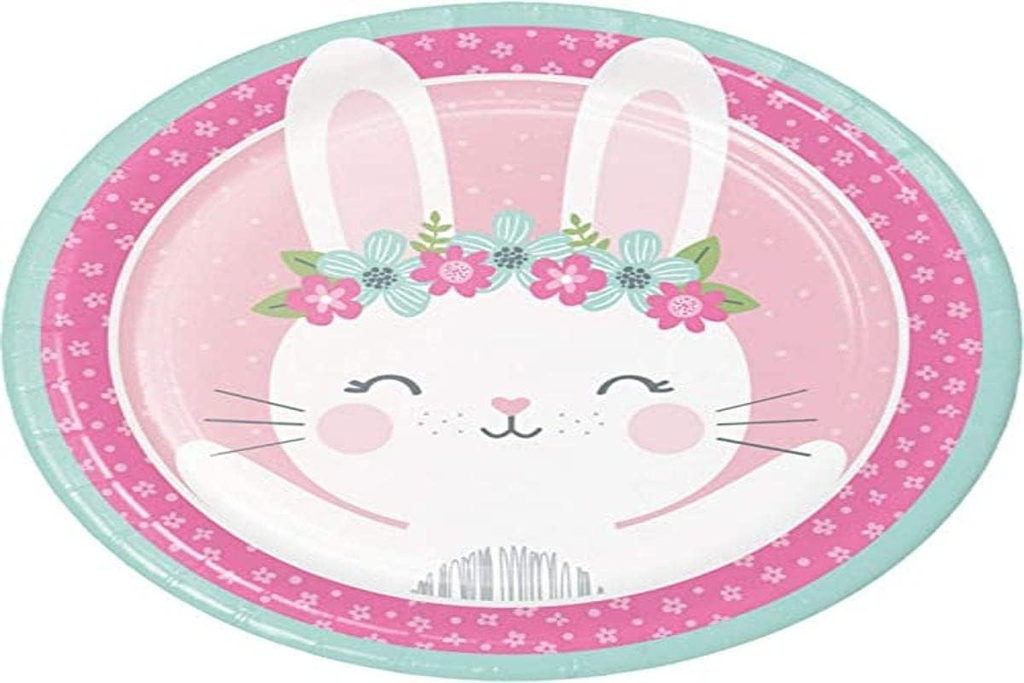 Creative Converting Party Προμήθειες, Bunny Party Paper Plates, Plate Dinner, Multicolor, 8.75", 8ct