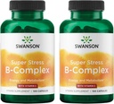Swanson Βιταμίνη Β-Complex w/Vitamin C - Φυσικό συμπλήρωμα προώθησης ανακούφισης από το στρες, την ενεργειακή υποστήριξη και την ενίσχυση της ανοσοποιητικής υγείας - Μπορεί να υποστηρίξει Μεταβολισμός & Νευρική υγεία - (100 κάψουλες) (2 Πακέτο)