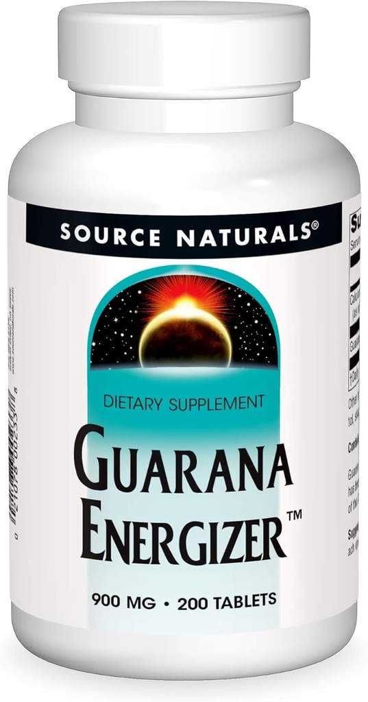 Πηγή Naturals Guarana Energizer 900 mg Caffiene και Ενέργεια - 200 δισκία