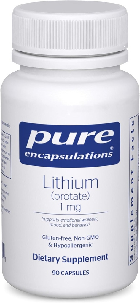 Pure Encapsulations Λίθιο (Orotate) 1 mg 
