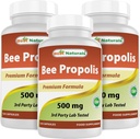 Best Naturals Bee Propolis 500 mg 120 Κάψουλες (120 Count (Pack of 3))