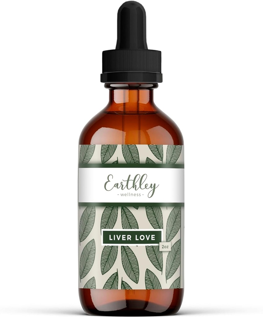 Earthley Wellness Liver Love, Herbal Blend για την υποστήριξη του ήπατος Σπόροι γάλακτος γαϊδουράγκαθο, ρίζα δαντελίων, φύλλο μέντας, και ρίζα κουρκουμά, υποστηρίζει πέψη & ευεξία, φυσικό, 2oz (Regular)