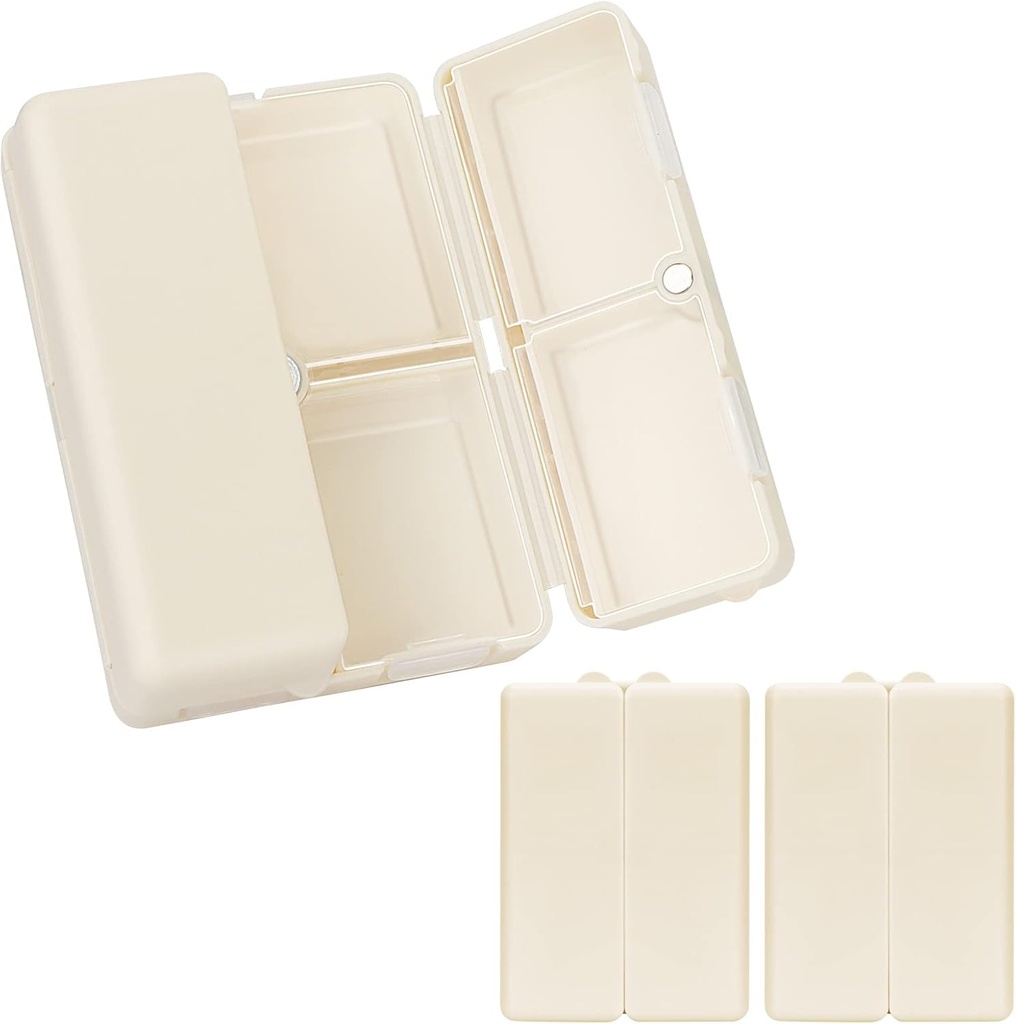 FYY Daily Pill Organizer,2 τεμ 7 Διαμερίσματα Φορητή θήκη χαπιών Travel Pill Organizer,[Folding Design] Κουτί χαπιών για Purse Pocket για να κρατήσει βιταμίνες, Cod λάδι ήπατος, συμπληρώματα και φαρμακευτική αγωγή-λευκό