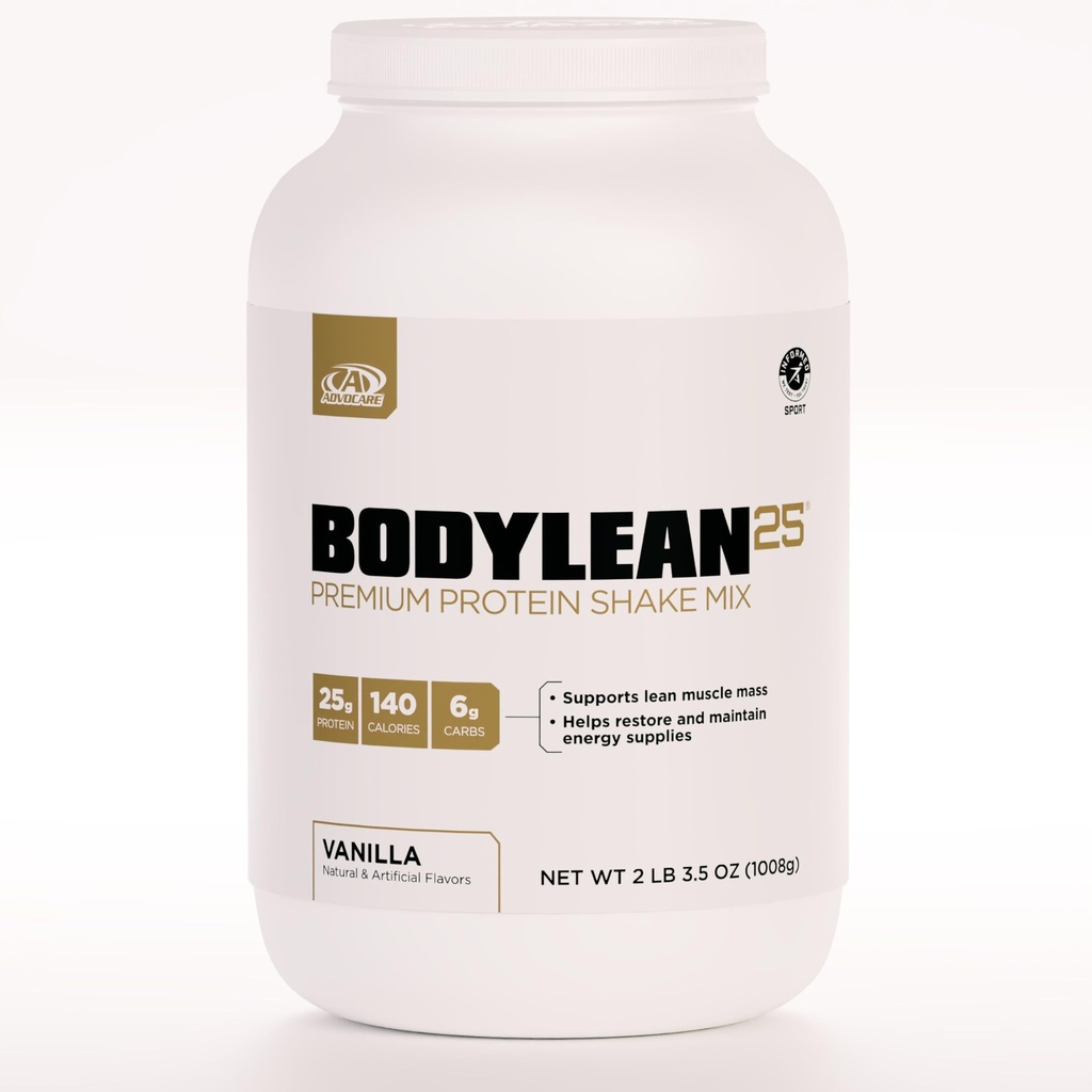 AdvoCare BodyLean25 - Πρωτεΐνη σε σκόνη με Whey Protein Isolate - Υποστηρίζει Μυϊκό Κτίριο & Α Lean Body - Προσφορές Ενεργειακή Υποστήριξη* - Βανίλια, 4.5 oz