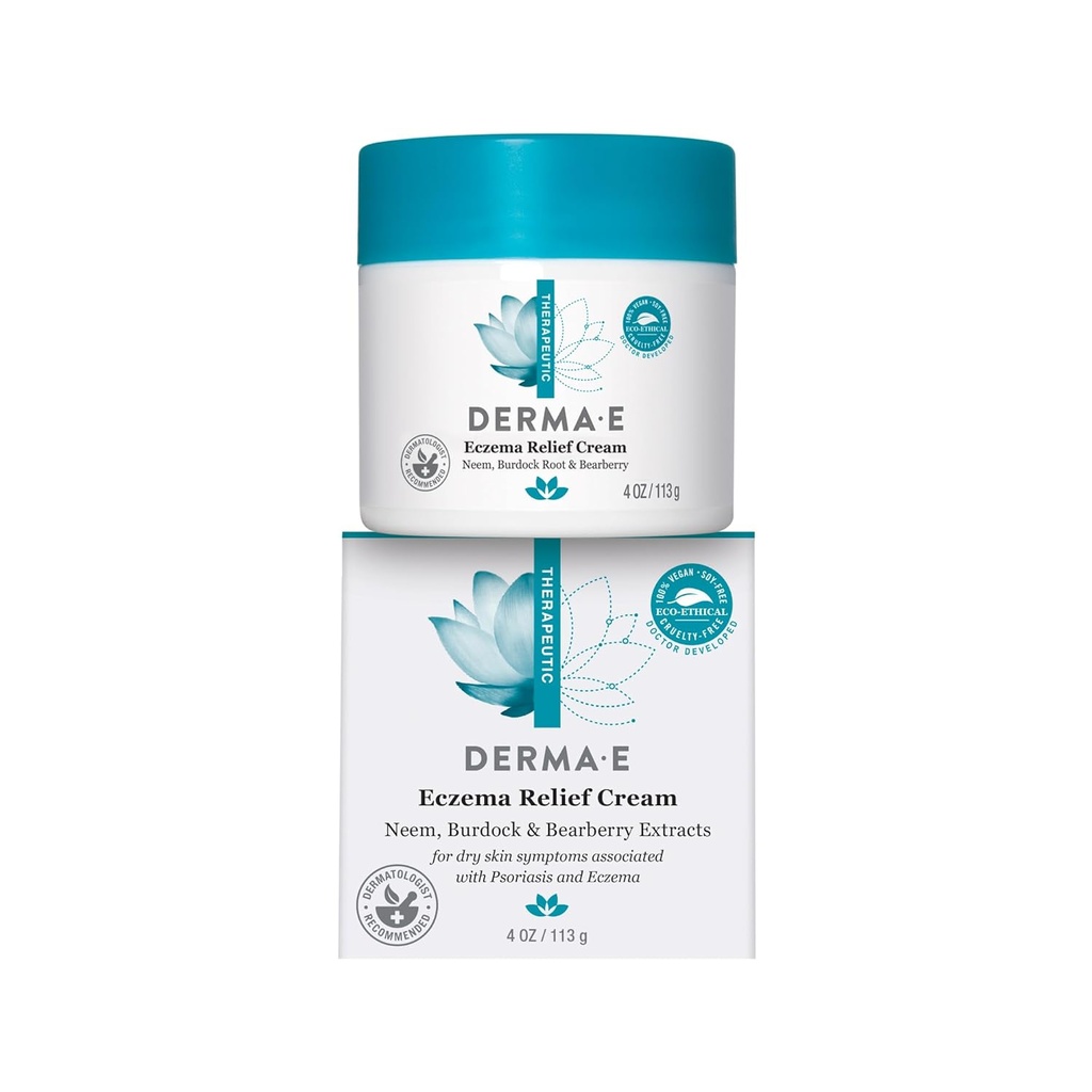 Derma Eczema Relief Cream – All Natural Itch Relief – Καταπραϋντικό, Ανακουφίζει το Flaky, Scaly και Dry Skin - Antioxidant-Rich Topic Eczema και Psoriasis Cream, 4oz