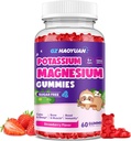 Μαγνήσιο Gummies για παιδιά - Μαγνήσιο Γλυκινικό Gummies με βιταμίνη D3, B6, Κάλιο & Ashwagandha, Μαγνήσιο για παιδιά και ενήλικες Χαλάρωση, Ύπνος, Εγκέφαλος & Υγεία των οστών -Βεγκανική Φράουλα 60ct