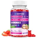 Μαγνήσιο Gummies για παιδιά - Μαγνήσιο Γλυκινικό Gummies με βιταμίνη D3, B6, Κάλιο & Ashwagandha, Μαγνήσιο για παιδιά και ενήλικες Χαλάρωση, Ύπνος, Εγκέφαλος & Υγεία των οστών -Βεγκανική Φράουλα 60ct