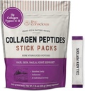 Ζωντανά conscious Collagen Peptides Powder Unflavored Packets - Hydrolyzed Collagen Powder - Hair, Skin, Nail, & Joint Support - Τύπος I & III Συμπληρώματα Grass-Fed Collagen για γυναίκες και άνδρες - Συσκευασία των 20