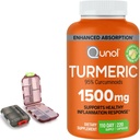 Turmeric 1500mg Συμπλήρωμα, 95% Κουρκουμινοειδή, 220 κάψουλες (110-Ημέρα Προμήθεια) με δύο (2) Περιπτώσεις Ταξιδιωτικών Χάπια.