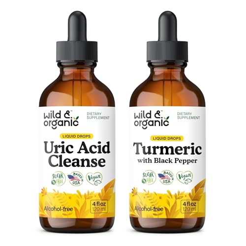 Άγρια & οργανικά Uric Acid Καθαρίστε Βάμμα 4 fl oz & Turmeric Βάμμα 4 fl oz