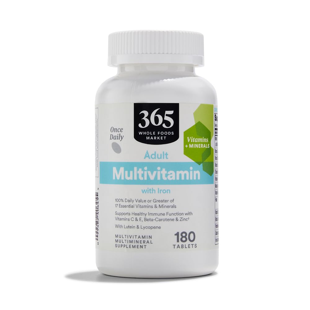 365 από το Whole Foods Market, Adult Multivitamin with Iron, 17 Essential Vitamins and Minerals, 180 Tablets