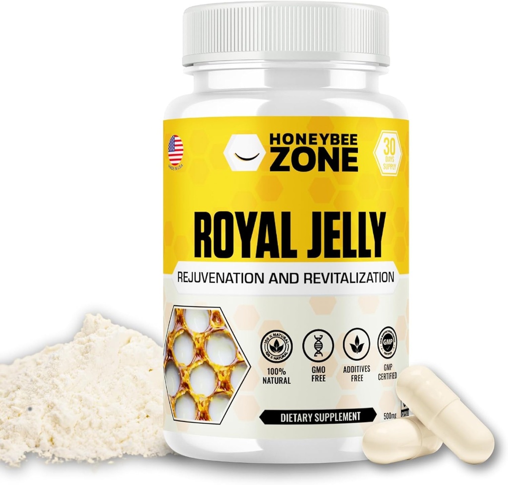 Royal Jelly Κάψουλες – 500 mg Ενέργεια, λαμπερό δέρμα και Booster εγκεφάλου συμπλήρωμα 