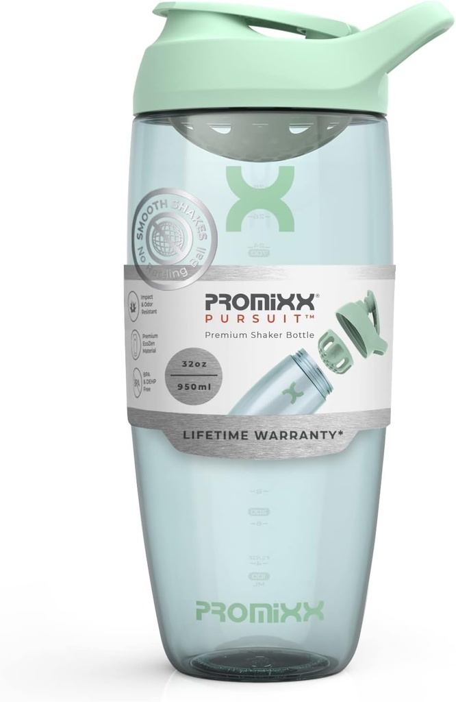 Promixx Pursuit μπουκάλι αναδευτήρα πρωτεΐνης (32 oz) – Silent No-Ball Mixer, Leak-Proof Lid, BPA/BPS & Phthalate-Free ECOZEN – Easy-Clean Shakeer Cup για τα Protein Shakes, Pre & Post-Workout Smoothies