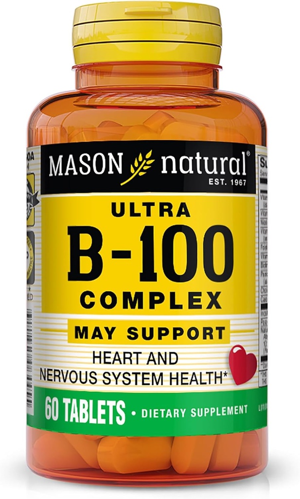 MASON NATURAL Ultra B, 100 Complex, 100, προσφορά ημέρας, για την κανονική ανοσοποιητική υποστήριξη και την ενέργεια Μεταβολισμός