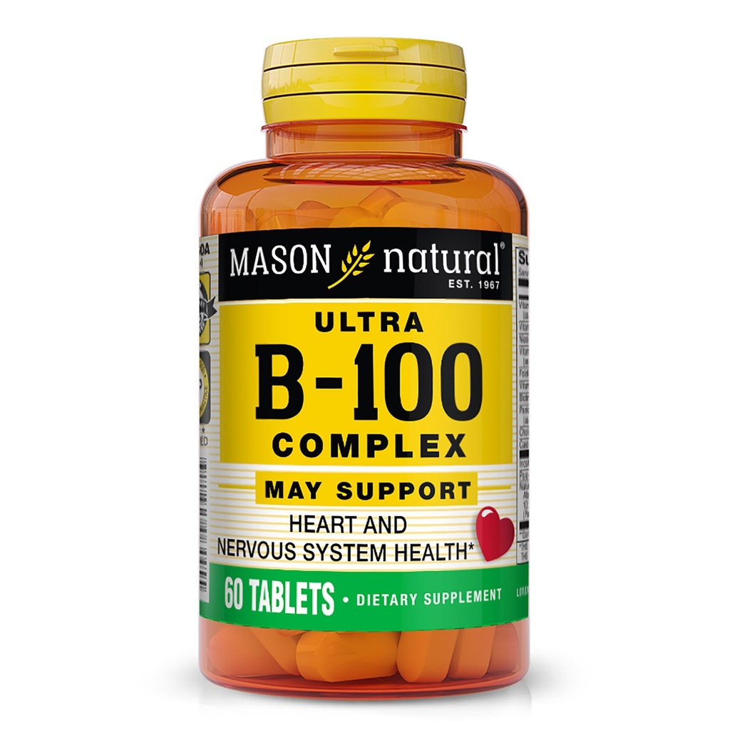 MASON NATURAL Ultra B, 100 Complex, 100, προσφορά ημέρας, για την κανονική ανοσοποιητική υποστήριξη και την ενέργεια Μεταβολισμός