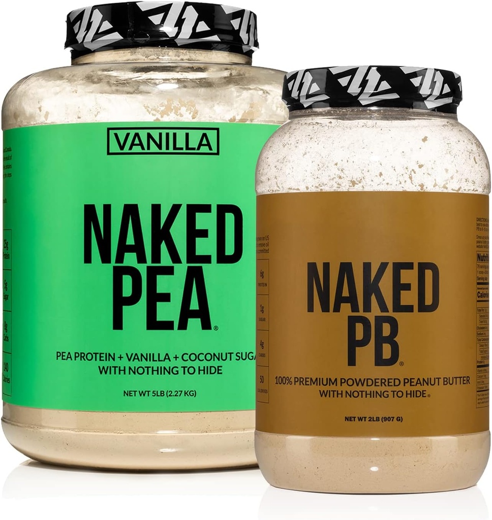NAKED χωρίς πρωτεΐνες γαλακτοπαραγωγής: 5LB Vanilla Pea και 2LB PB