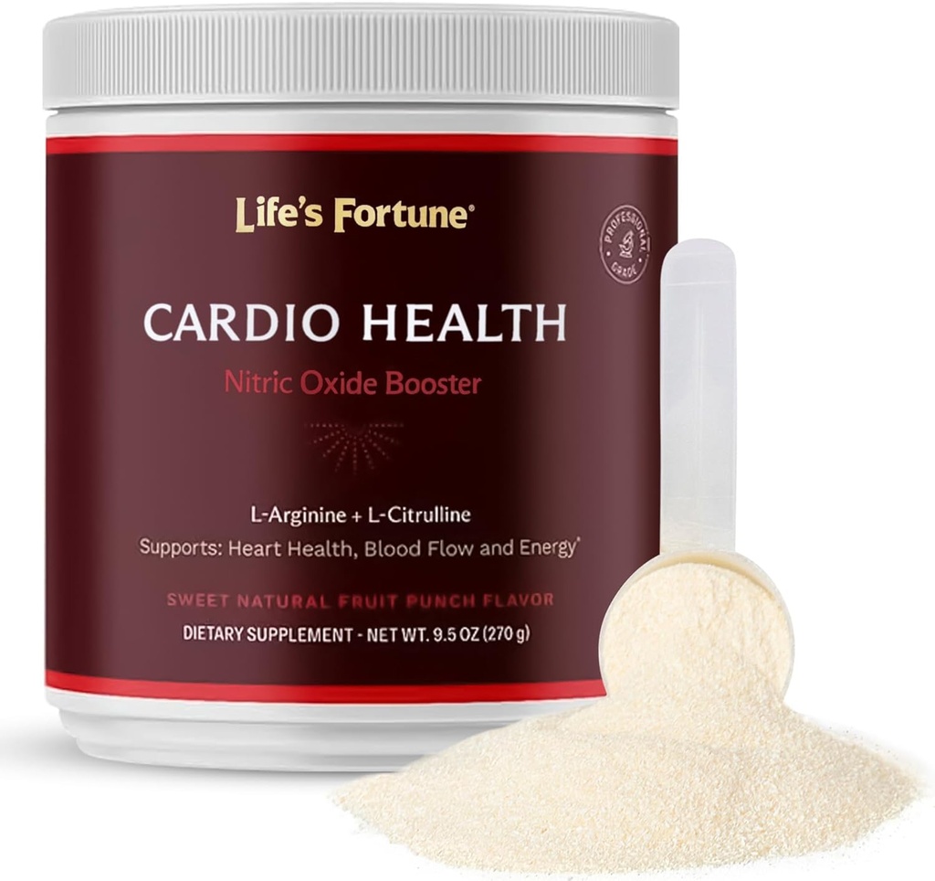 Life's Fortune 5000mg L- Arginine Supplement Powder & 1000mg L-Citrulline, Υψηλής ισχύος Nitric Oxide Health Booster, Αντοχή, Απόδοση προπόνησης, Φυσικό Fruit Punch Γεύση (20 υπηρεσίες)