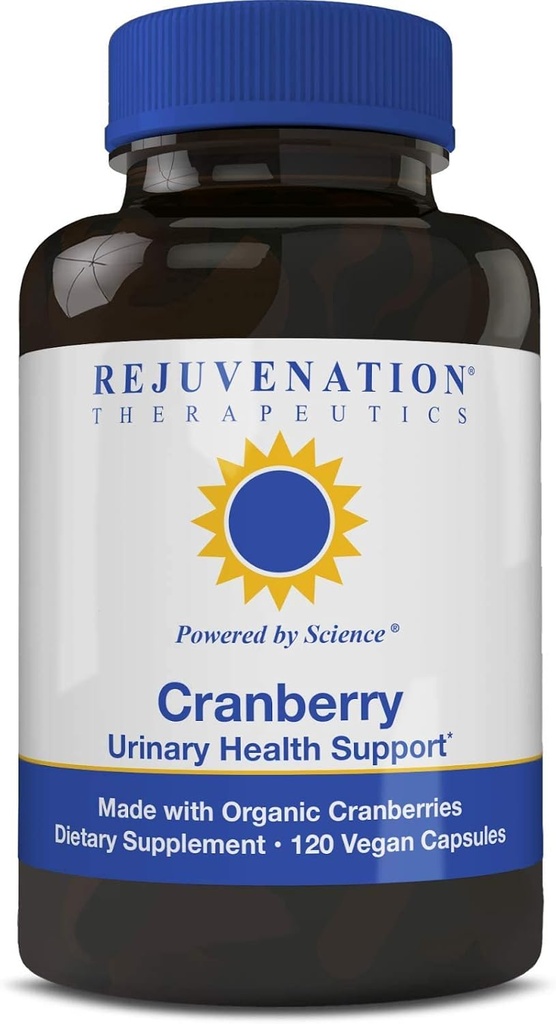 Rejuvenation Θεραπευτικά Βιολογικά Cranberry 160:1 Extract (45 mg PAC = 40.000 mg Φρέσκο Cranberry) - Το πιο ισχυρό εκχύλισμα Cranberry (120 κάψουλες Vegan, Χωρίς ζάχαρη, Χωρίς σόγια)