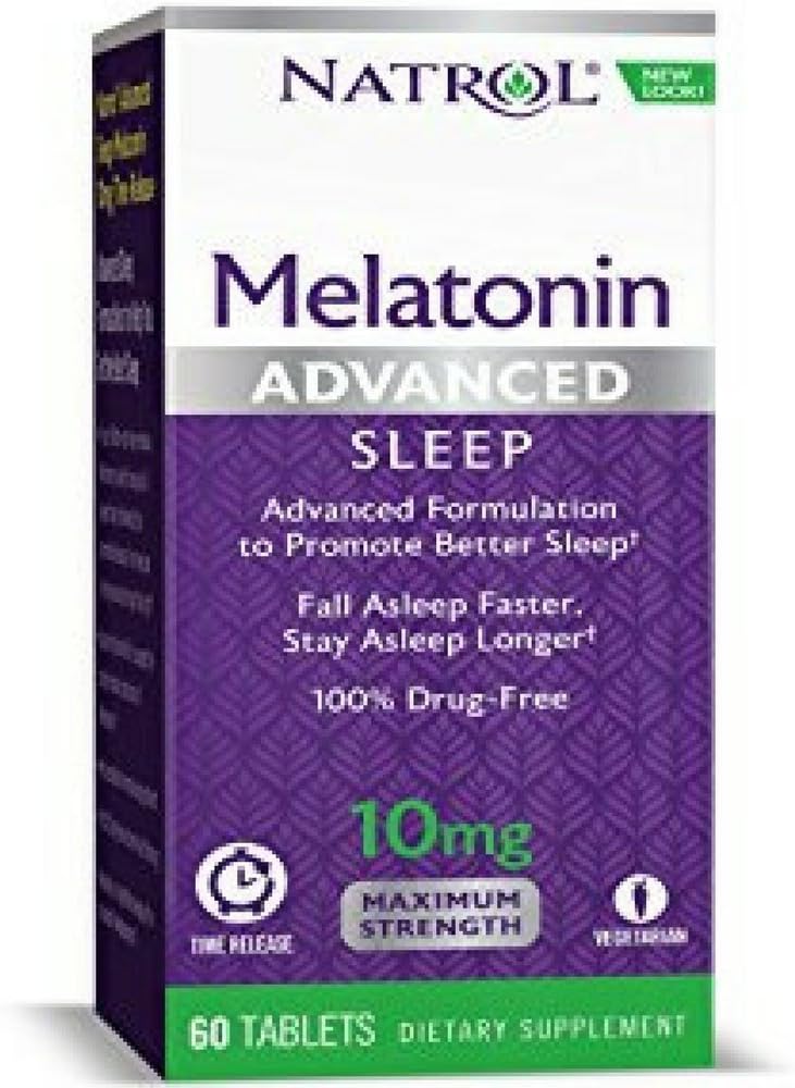 Natrol Advanced δισκία μελατονίνης ύπνου, μέγιστη δύναμη, 60 μέτρα, συσκευασία των 5
