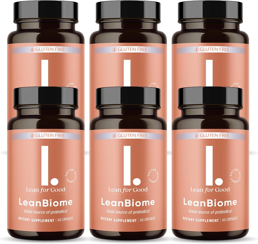 LeanBiome, προβιοτική φόρμουλα 9 τραίνων, υποστηρίζει ένα ισορροπημένο μικροβιόμε κόκκων, ισχυρό προβιοτικά κόκκων με πράσινο elect Phytosome - 60 κάψουλες, 6 συσκευασία