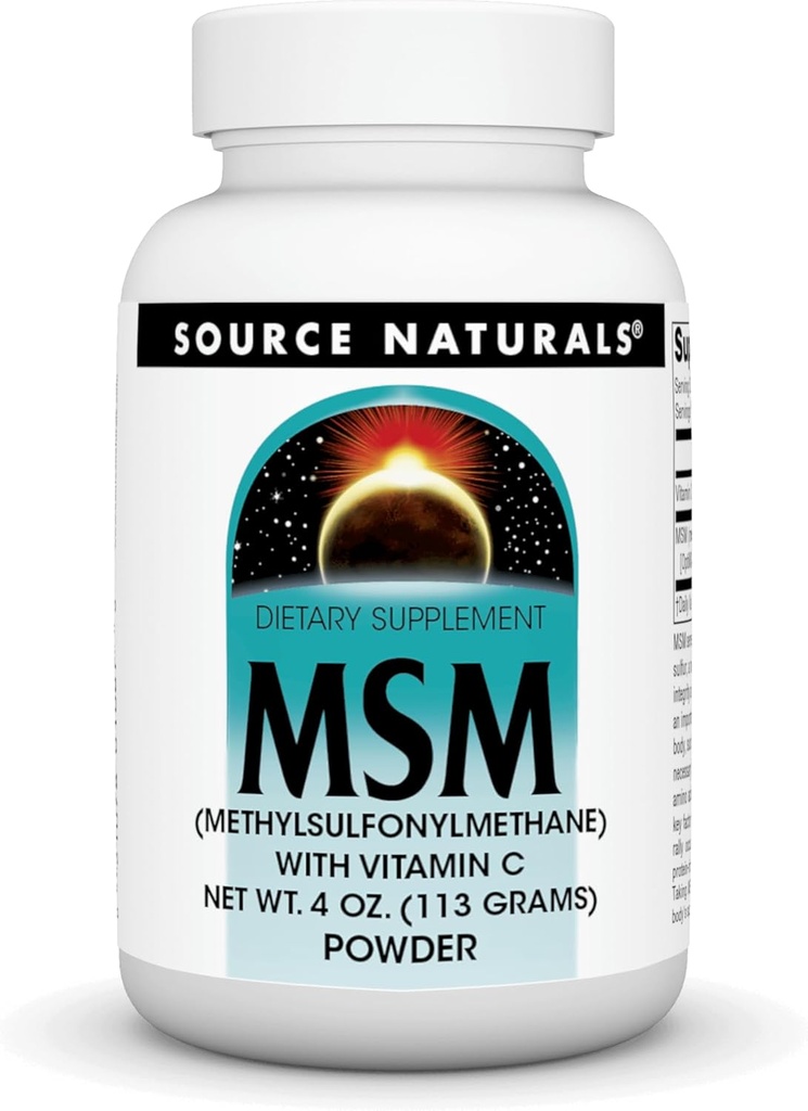 Πηγή Naturals MSM (μεθυλοσουλφονυλομεθάνιο) με βιταμίνη C - σκόνη, 4 ουγγιά